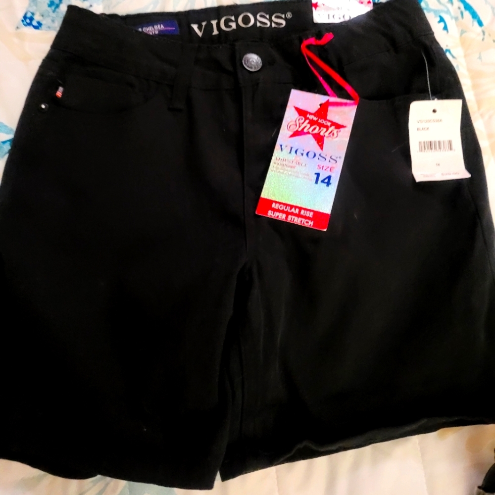 Black Shorts, Girls size 14, Brand is VIGOSSS, super stretch material